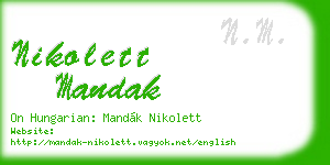 nikolett mandak business card